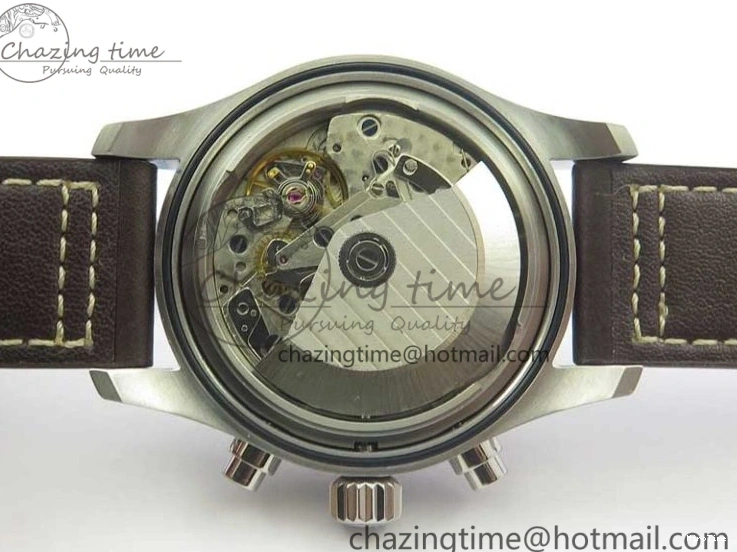 MIROTIME 0508 Pilot Chrono Spitfire IW387903 SS ZF 1:1 Best Edition Black Dial on Brown Leather Strap A OdorResistant 7127